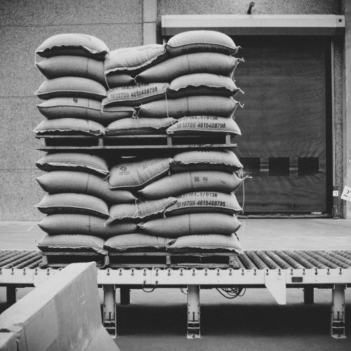 Pallets of coffee